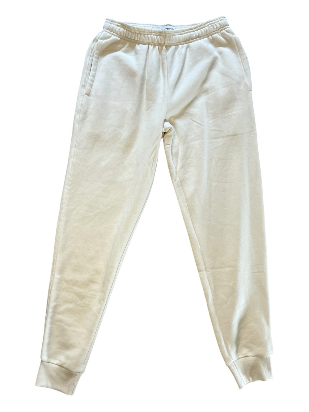 Men's Cream Fleece Jogger Pants - Comfort Fit